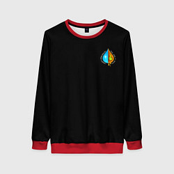 Свитшот женский Лучше вода у друга полноцветный узор, цвет: 3D-красный