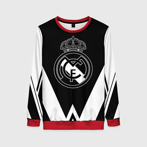 Женский свитшот Real Madrid геометрия спорт / 3D-Красный – фото 1