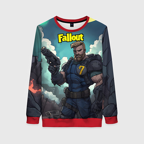 Женский свитшот Fallout седьмой / 3D-Красный – фото 1