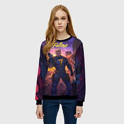 Свитшот женский Fallout седьмой на фоне взрывов, цвет: 3D-черный — фото 2