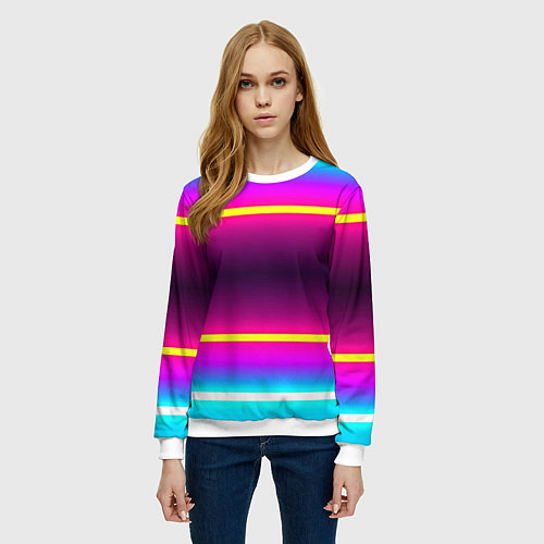Женский свитшот Color neon / 3D-Белый – фото 3