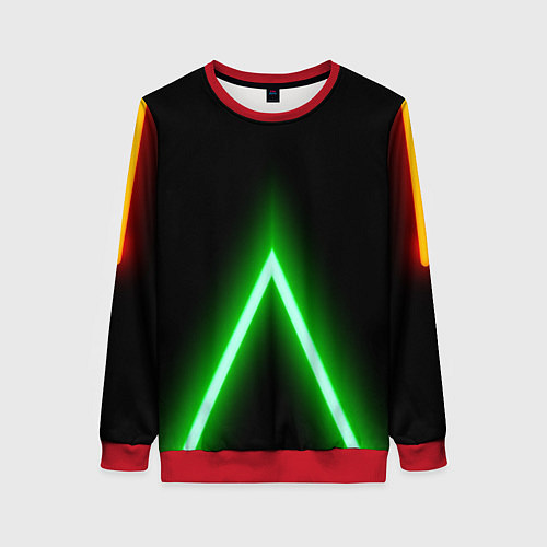 Женский свитшот Color neon green / 3D-Красный – фото 1