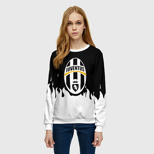 Женский свитшот Juventus белый огонь / 3D-Белый – фото 3