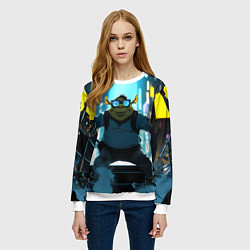 Свитшот женский Шрек в неоновых очках, цвет: 3D-белый — фото 2