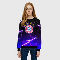 Свитшот женский Bayern Mnchen молнии шторм, цвет: 3D-черный — фото 2