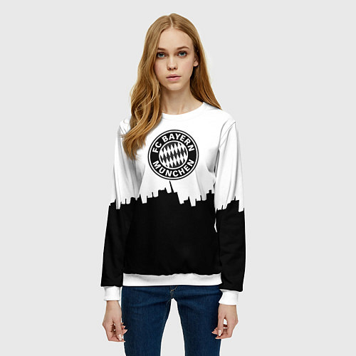 Женский свитшот Bayern Mnchen пиксели / 3D-Белый – фото 3