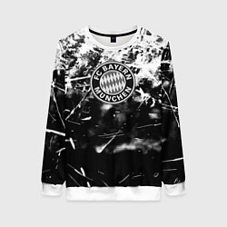 Свитшот женский Bayern Mnchen черно белая бумага, цвет: 3D-белый