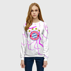 Свитшот женский Бавария Мюнхен неоновые молнии, цвет: 3D-белый — фото 2