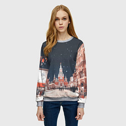 Свитшот женский Праздничная ночь в Москве, цвет: 3D-меланж — фото 2