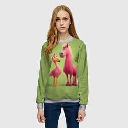Свитшот женский Розовые они такие, цвет: 3D-меланж — фото 2