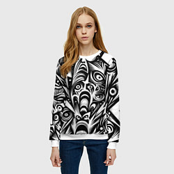 Свитшот женский Lightnings and faces - ai art fantasy, цвет: 3D-белый — фото 2