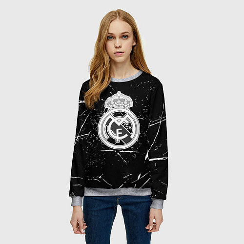 Женский свитшот Ювентус краски штрихи / 3D-Меланж – фото 3