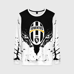 Свитшот женский Ювентус краски всплеск текстура, цвет: 3D-белый