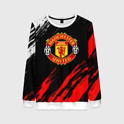 Свитшот женский Манчестер Юнайтед x Ювентус краски, цвет: 3D-белый