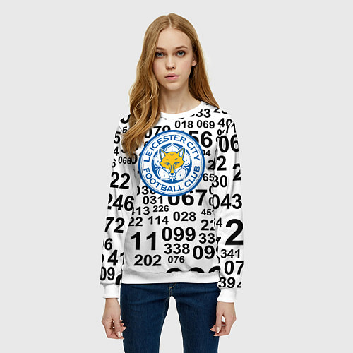 Женский свитшот Лестер сити цифры символы / 3D-Белый – фото 3