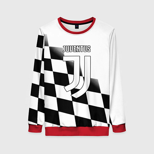 Женский свитшот Ювентус клетка краски / 3D-Красный – фото 1