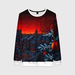 Женский свитшот Новый год в ночном городе