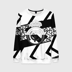 Свитшот женский Реал Мадрид краски полосы, цвет: 3D-белый