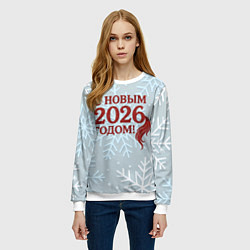 Свитшот женский С Новым 2026 годом - хвост лошади, цвет: 3D-белый — фото 2
