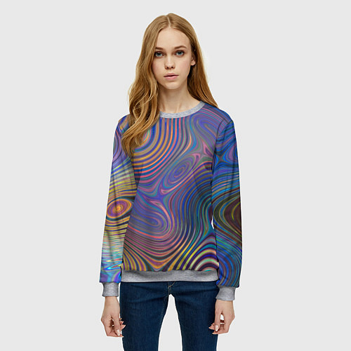 Женский свитшот Абстрактная рябь / 3D-Меланж – фото 3