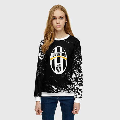 Женский свитшот Ювентус черепа краски / 3D-Белый – фото 3