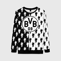 Свитшот женский Borussia черно белые люди, цвет: 3D-черный