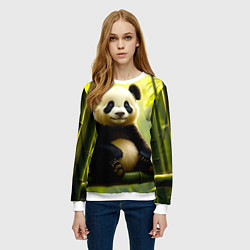 Свитшот женский Бамбуковый хранитель, цвет: 3D-белый — фото 2