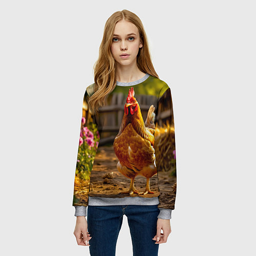 Женский свитшот Золотой хранитель двора / 3D-Меланж – фото 3