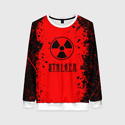 Свитшот женский Stalker - черное на красном, цвет: 3D-белый