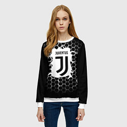 Свитшот женский Juventus соты текстура краски, цвет: 3D-белый — фото 2