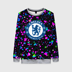 Свитшот женский Челси неоновые краски, цвет: 3D-меланж
