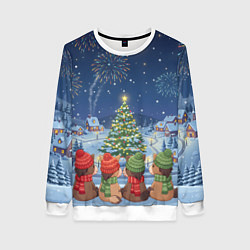 Женский свитшот Лошадки в новогоднюю ночь