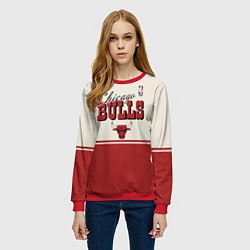 Свитшот женский NBA Chicago Bulls vintage, цвет: 3D-красный — фото 2