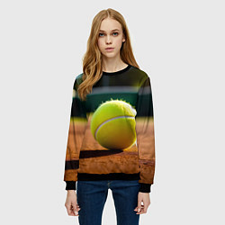 Свитшот женский Теннисный мяч на закате, цвет: 3D-черный — фото 2