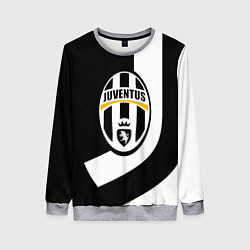 Свитшот женский Ювентус полосы спорт линии, цвет: 3D-меланж