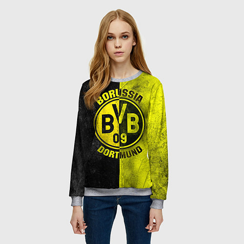 Женский свитшот Borussia Dortmund / 3D-Меланж – фото 3