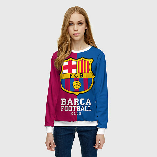 Женский свитшот Barca Football / 3D-Белый – фото 3