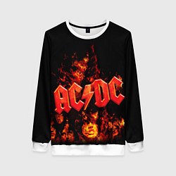 Свитшот женский AC/DC Flame, цвет: 3D-белый