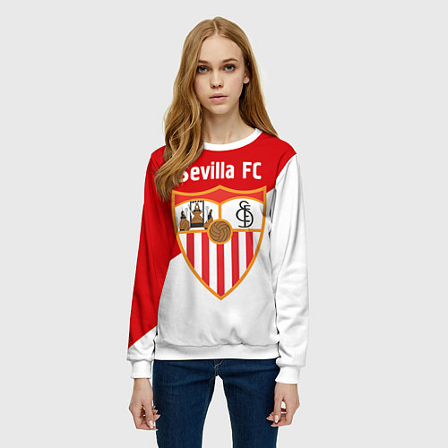 Женский свитшот Sevilla FC / 3D-Белый – фото 3