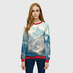 Свитшот женский Горы, цвет: 3D-красный — фото 2