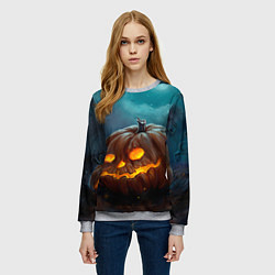 Свитшот женский Тыква, цвет: 3D-меланж — фото 2