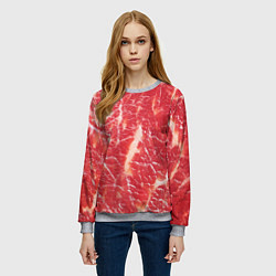 Свитшот женский Мясо, цвет: 3D-меланж — фото 2