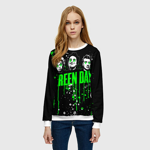 Женский свитшот Green Day: Acid Colour / 3D-Белый – фото 3