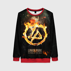 Свитшот женский Linkin Park: Burning the skies, цвет: 3D-красный