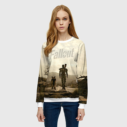 Женский свитшот Fallout City / 3D-Белый – фото 3