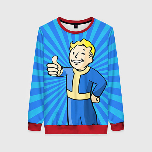 Женский свитшот Fallout Blue / 3D-Красный – фото 1