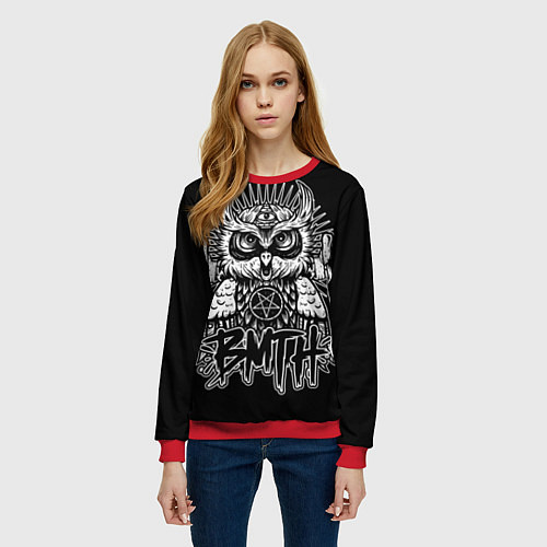 Женский свитшот BMTH Owl / 3D-Красный – фото 3