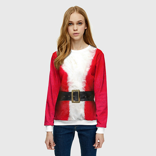 Женский свитшот Дед мороз / 3D-Белый – фото 3