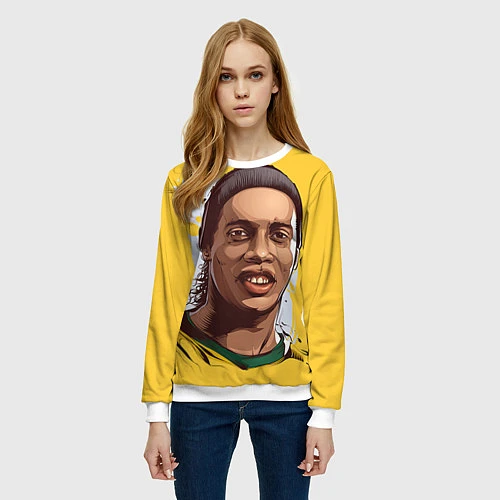 Женский свитшот Ronaldinho Art / 3D-Белый – фото 3