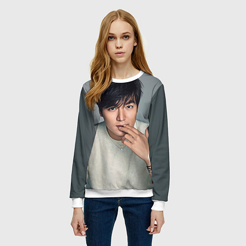 Женский свитшот Lee Min Ho / 3D-Белый – фото 3